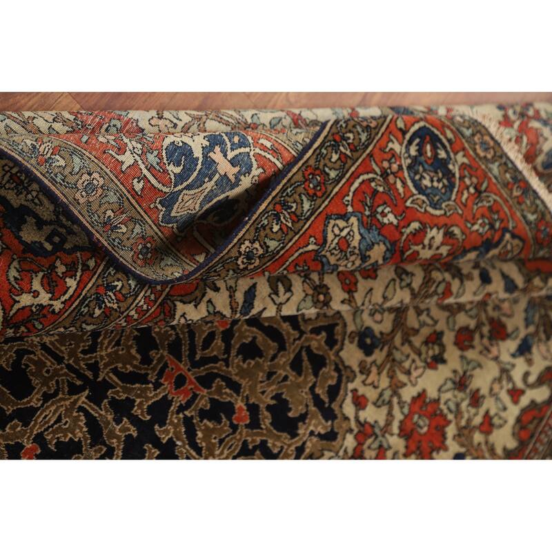 Pre-1900 Antique Vegetable Dye Sarouk Farahan Persian Wool Carpet - 4'5" x 6'10"