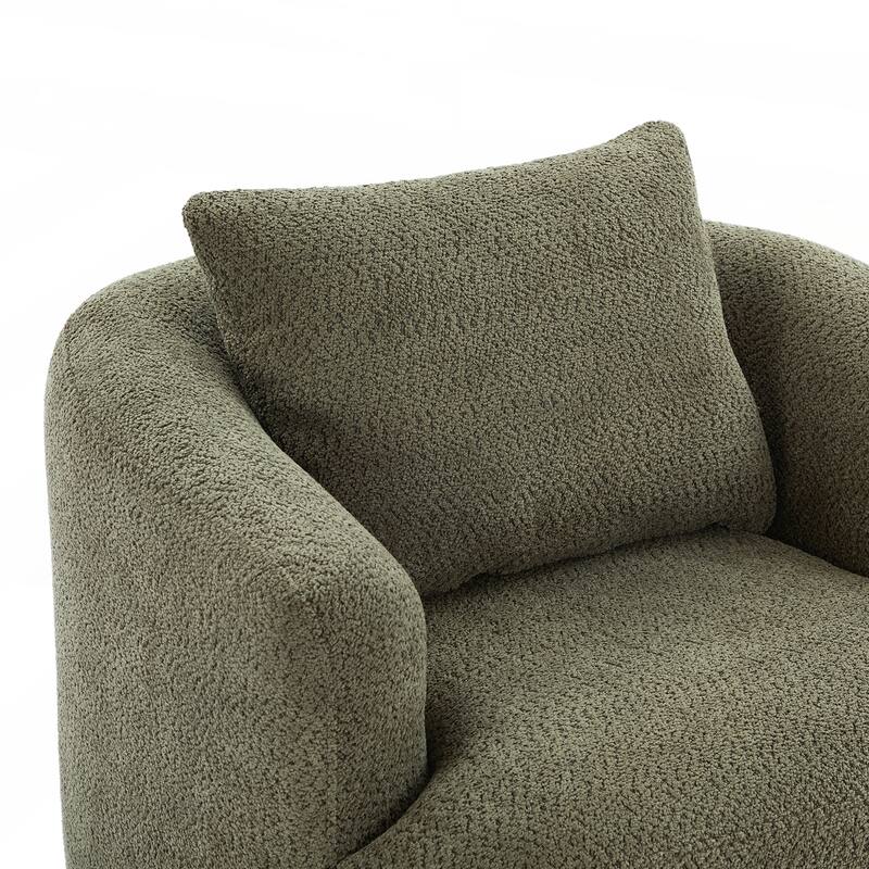 360 Swivel Upholstered Barrel Sofa Chair