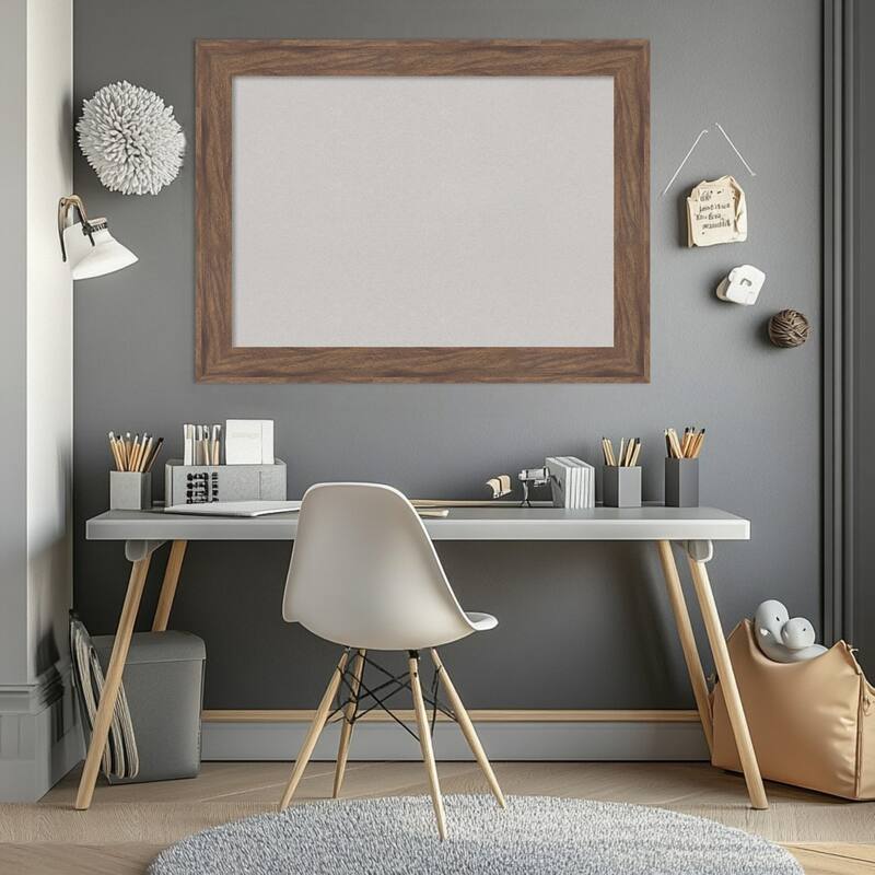 Pia Medium Brown Framed Cork Board - Bulletin Board, Organization Board, Pin Board