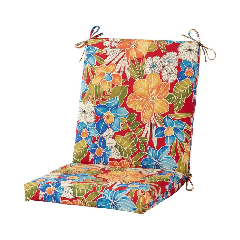 Greendale Home Fashions Outdoor High Back Chair Pad - Aloha Red