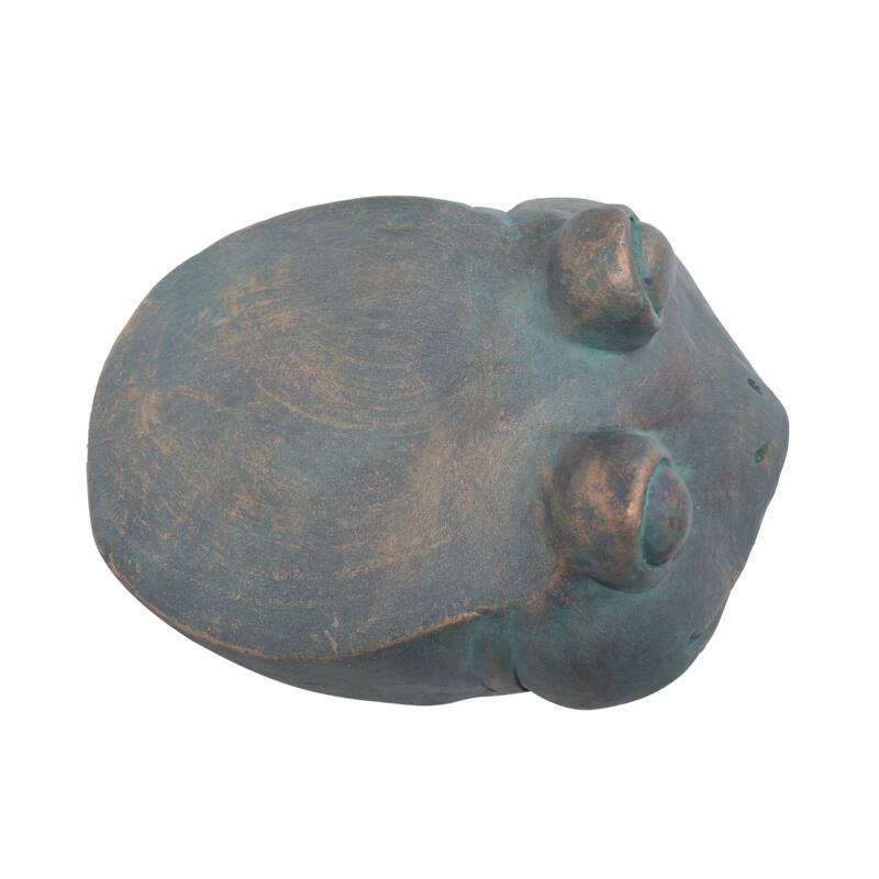 13inch High Dawn Frog Garden Stool, Lightweight Concrete, Copper Patina Finish, No Assembly Required