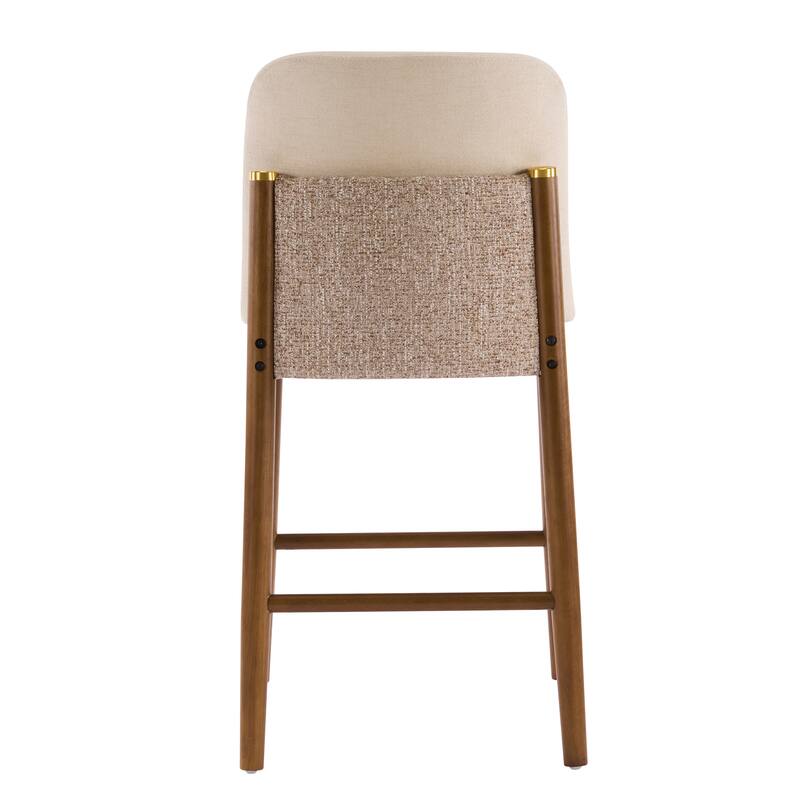 Christopher Knight Home - Lois Modern Upholstered Solid Rubberwood Counter Stool Set - Bar Chairs with Ergonomic Backrest