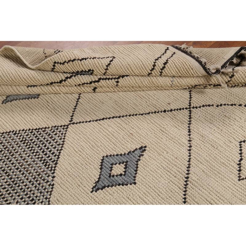 Earth Tone Moroccan Oriental Area Rug Hand-Knotted Wool Carpet - 8'9"x 12'9"