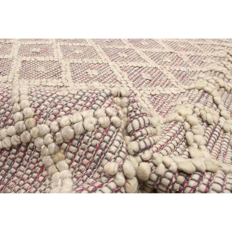 ECARPETGALLERY Braid weave Sienna Grey Wool Rug - 5'0 x 8'2