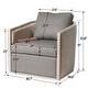 preview thumbnail 118 of 165, KINWELL 31"W Oak Frame Upholstered Swivel Barrel Armchair