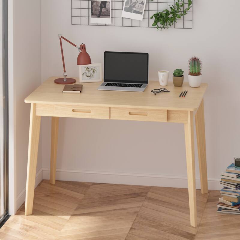39.4"W Classic Home Office Desk, Writing Desk With Drawers