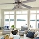 preview thumbnail 3 of 12, Layla River of Goods Satin Nickel 52 in. Ceiling Fan With 2 LED Lights - 52" x 52" x 13.75"/18.75"