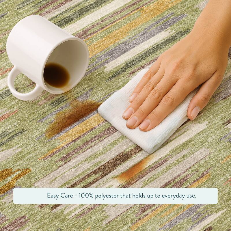 Machine Washable Indoor/ Outdoor Modern Trellis Chantille Rug