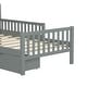 preview thumbnail 8 of 59, Vertical Headboard Footboard Platform Bed Frame, Both Side Guardrails, Wooden Slat Panel Bed with 2 Storage Drawers