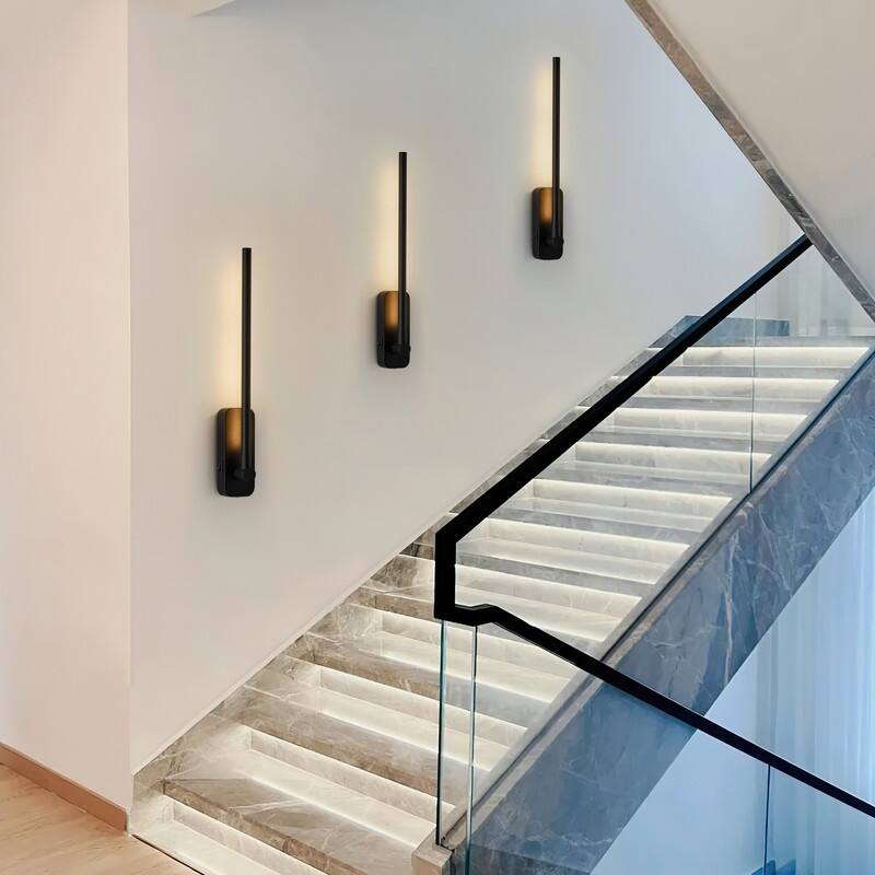 21'' Battery Operated Wall Sconces With Remote Rechargeable Black Dimmable Light Sconces (Set Of 2)