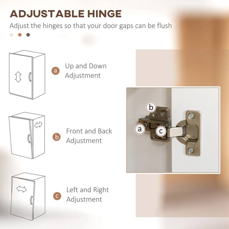 Kitchen Storage with 6 Doors, 2 Drawers and 3-Level Adjustable Shelves