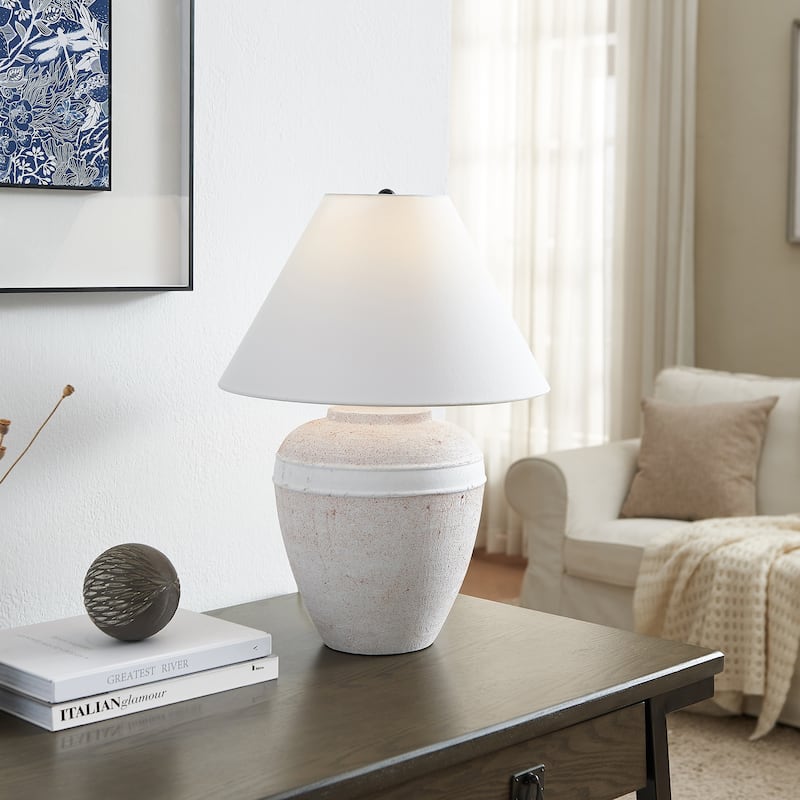 Chiara 23" Tall Ceramic Table Lamp with Fabric Shade - 18.5" Wide