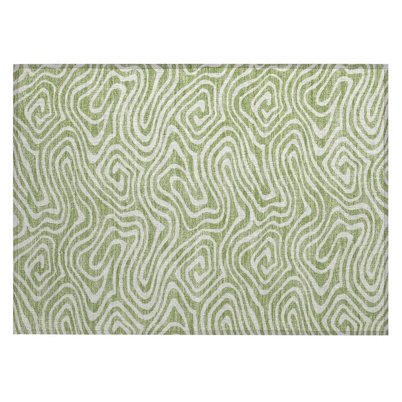 Machine Washable Indoor/ Outdoor Abstract Modern Chantille Rug