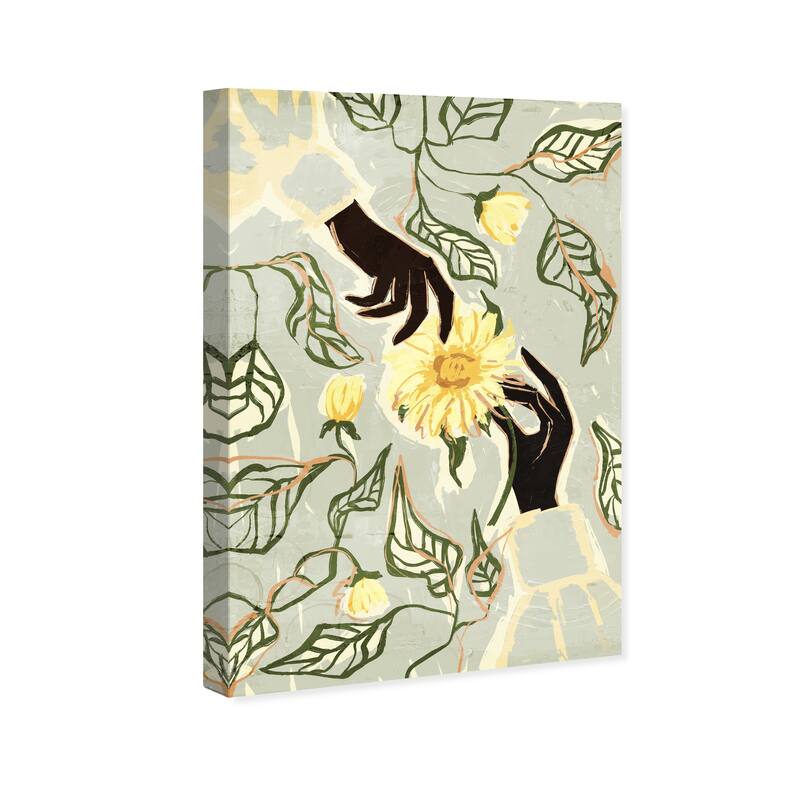 Wynwood Studio Canvas Floral and Botanical Sun Flower Reach Yellow and Light Yellow Modern & Contemporary Wall Art Canvas Print