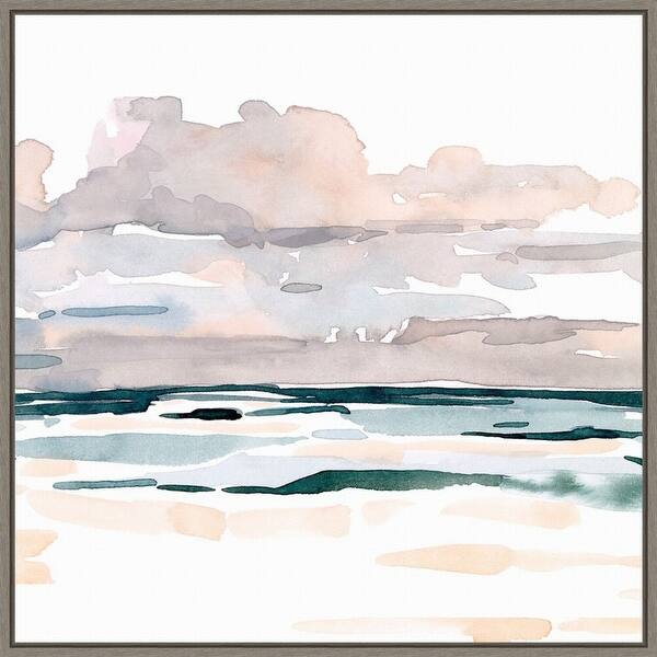 slide 2 of 14, Soft Coastal Abstract I by Emma Scarvey Framed Canvas Wall Art Print
