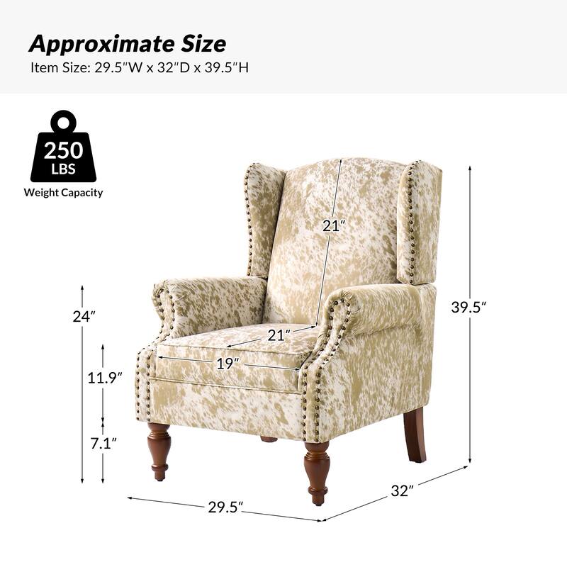 Ivan Traditional Animal Pattern Armchair with Nailhead Trim Set of 2by HULALA HOME