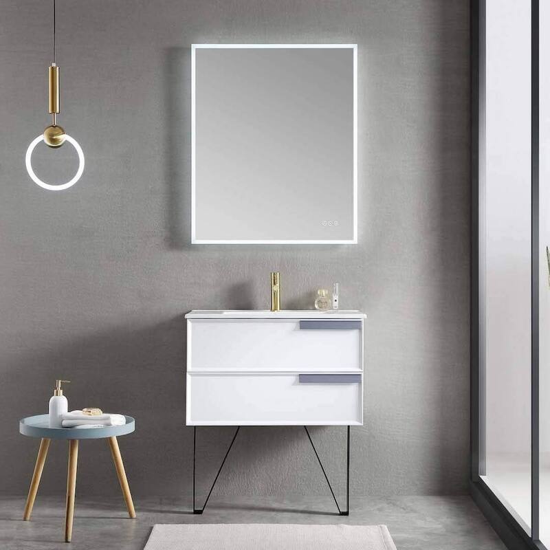 Blossom 30-Inch Bathroom Vanity with Ceramic Sink for Small Bathrooms