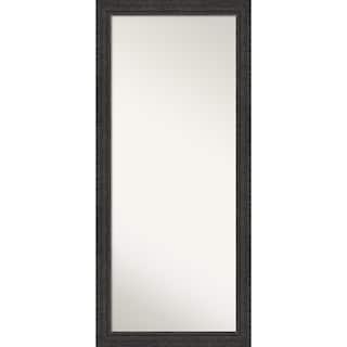 Attic Aged Non-Beveled Wood Framed Full-Length Floor Leaner Mirror