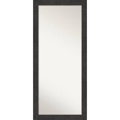 Attic Aged Non-Beveled Wood Framed Full-Length Floor Leaner Mirror