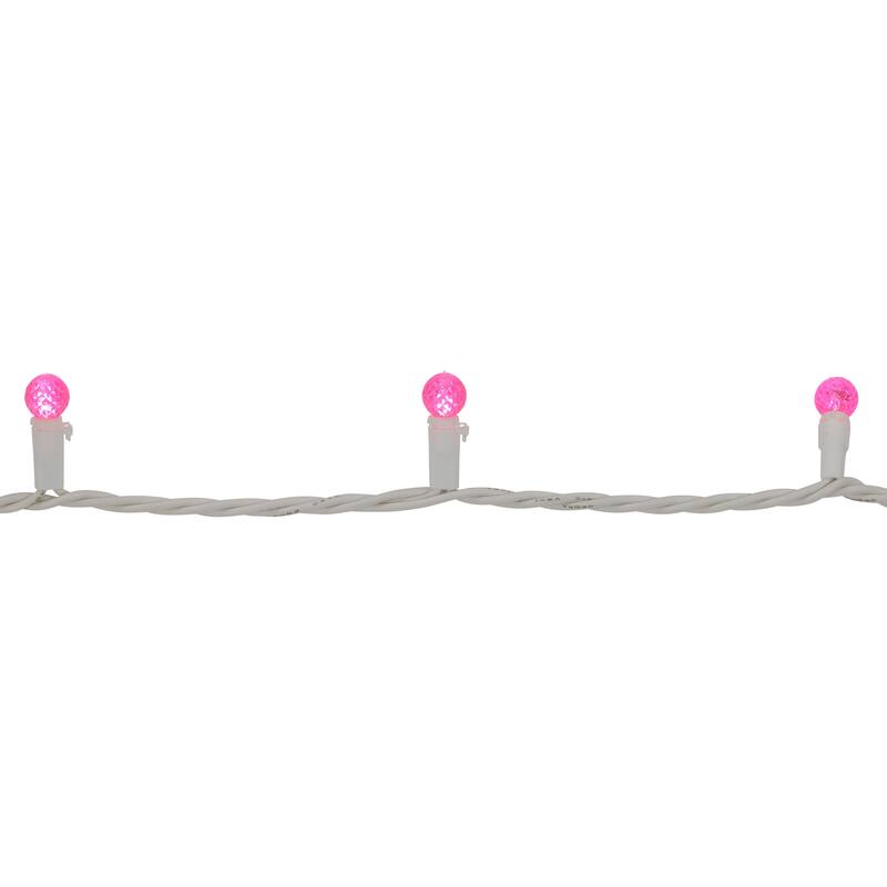 LED G12 Berry Christmas Lights - Pink - 16' White Wire - 50 ct