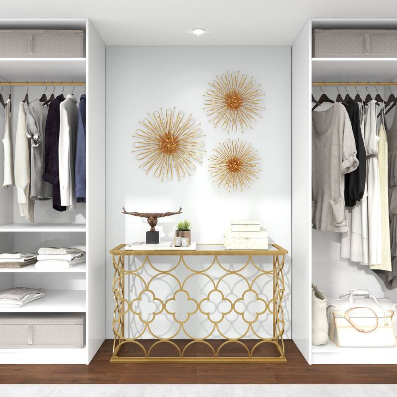 Benzara Gorgeous Orb Gold Metal Wall Decors (Pack of 3)