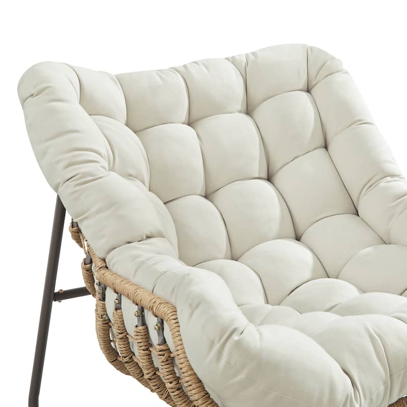 Corvus Hailar Outdoor Wicker Rocking Chair with Ottoman