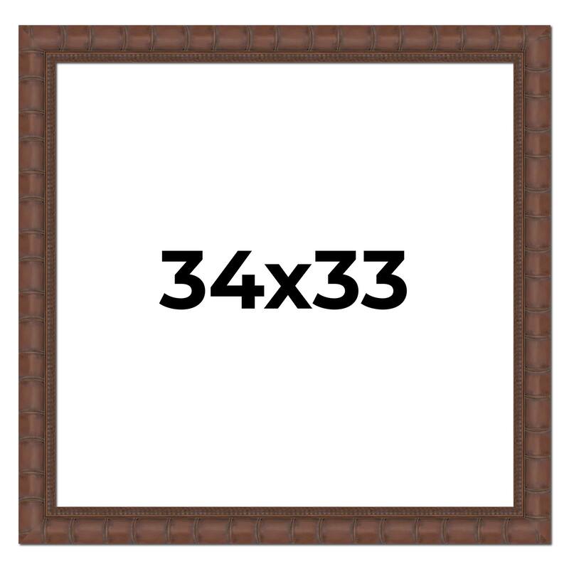 34x33 Frame Pewter Solid Wood Picture Frame Width 1.625 Inches | Interior Frame Depth 0.6875 Inches