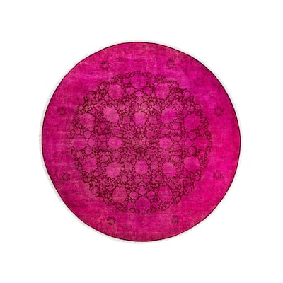 Fine Vibrance One-of-a-Kind Hand-Knotted Area Rug - Pink, 8' 1" x 8' 1" - 8' 1" x 8' 1"
