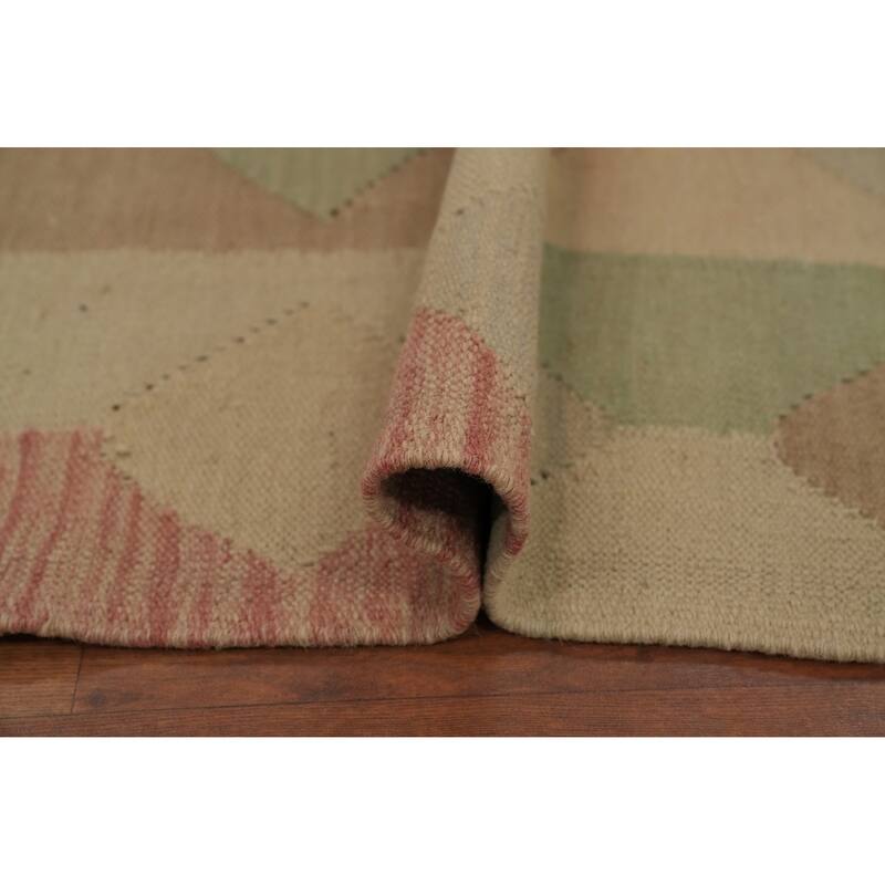 Hand Woven Oriental 100% Wool Carpet Southwestern Modern Multi-Colored Kilim Area Rug - 8' 0'' X 4' 8''
