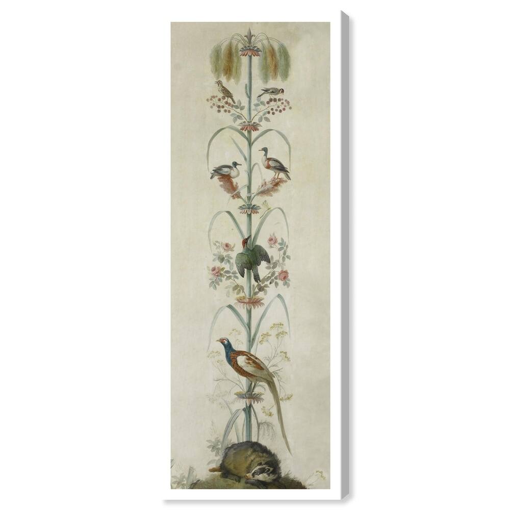 Birds and Flowers Panoramic Canvas by Art Remedy, Gallery Wrapped
