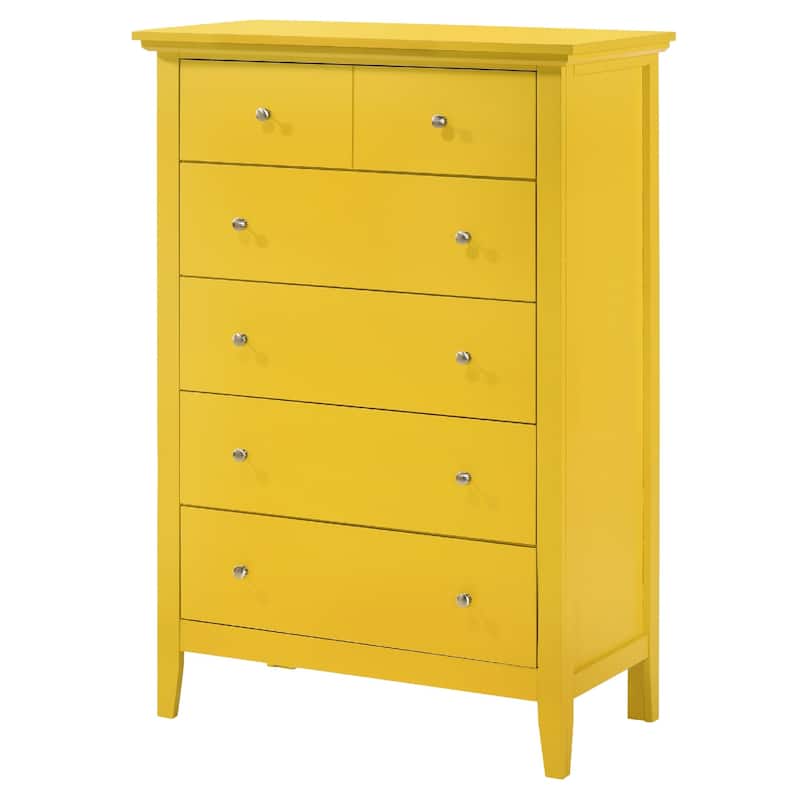 Wooden 5-Drawer Bedroom Chest - 48" - Yellow