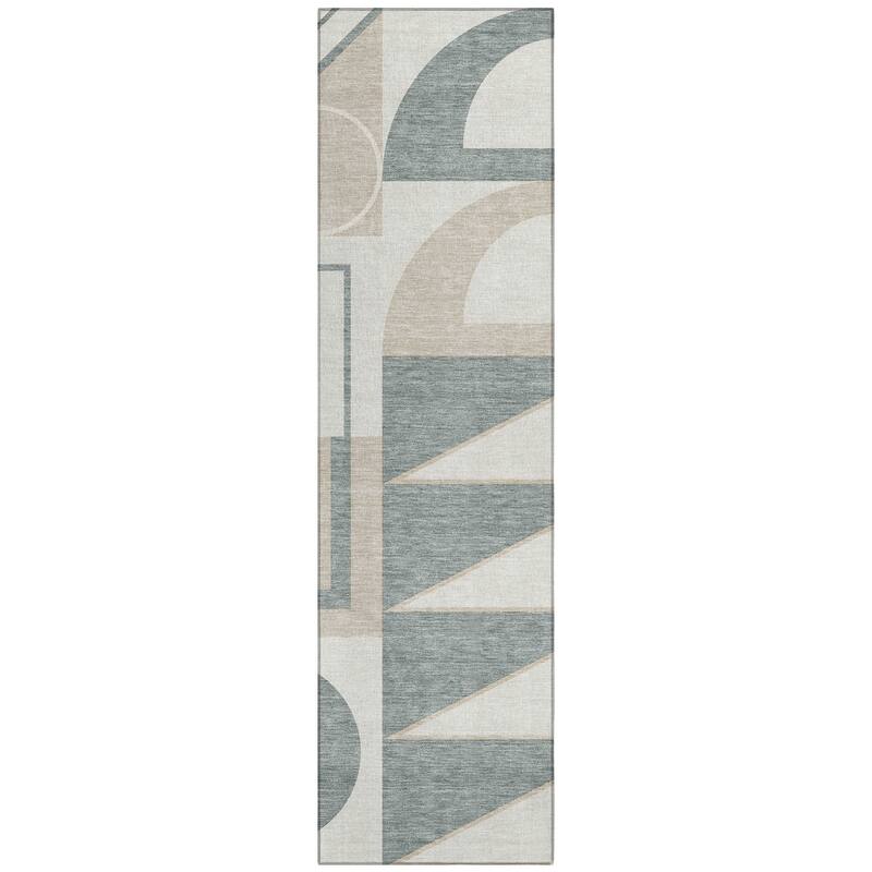 Machine Washable Indoor/ Outdoor Modern Crowley Chantille Rug