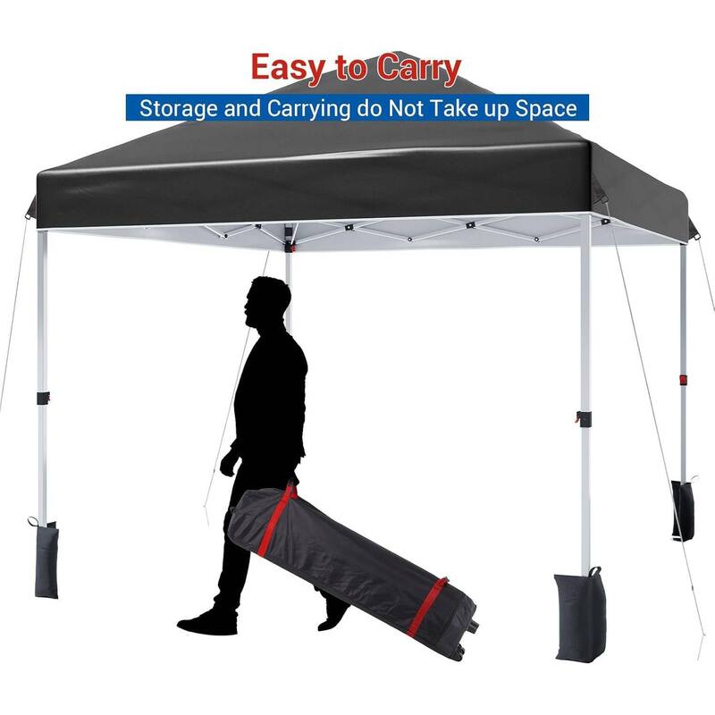 Outdoor Folding Sun Shelter, Portable Patio Shade, Pop Up Canopy Tent with 3 Adjustable Heights