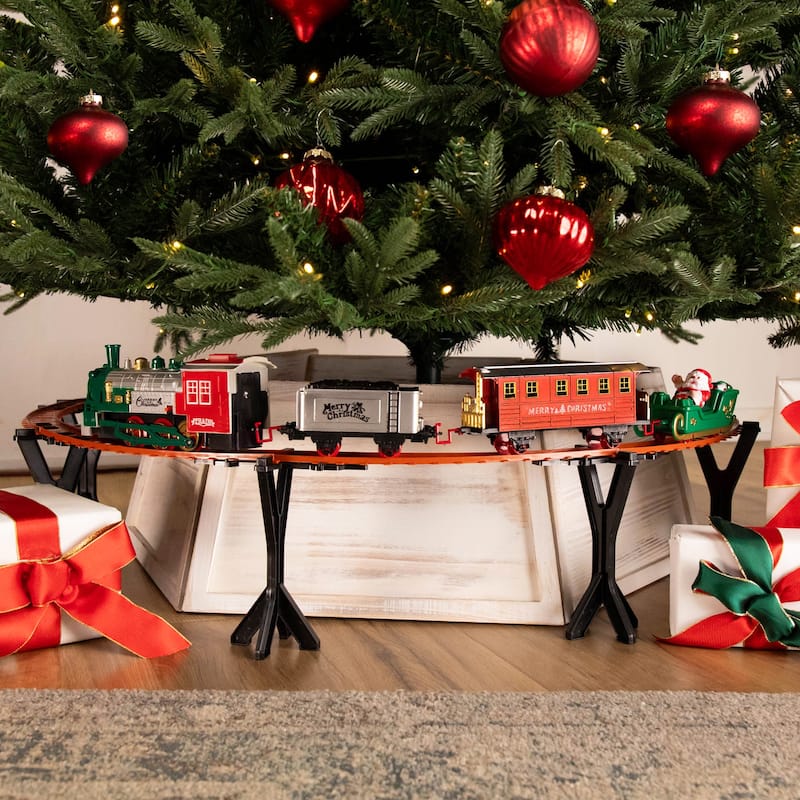 36 Pc Battery Operated Lighted Animated Train Set Raised Track Sound