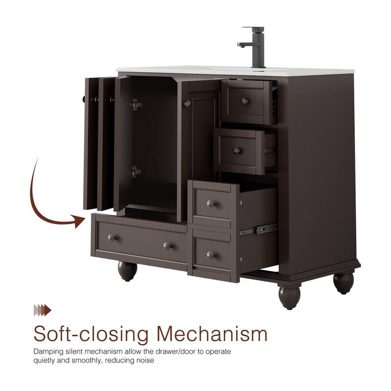 Bathroom Vanity with Sink Combo Set, Free Standing Bathroom Storage Cabinet