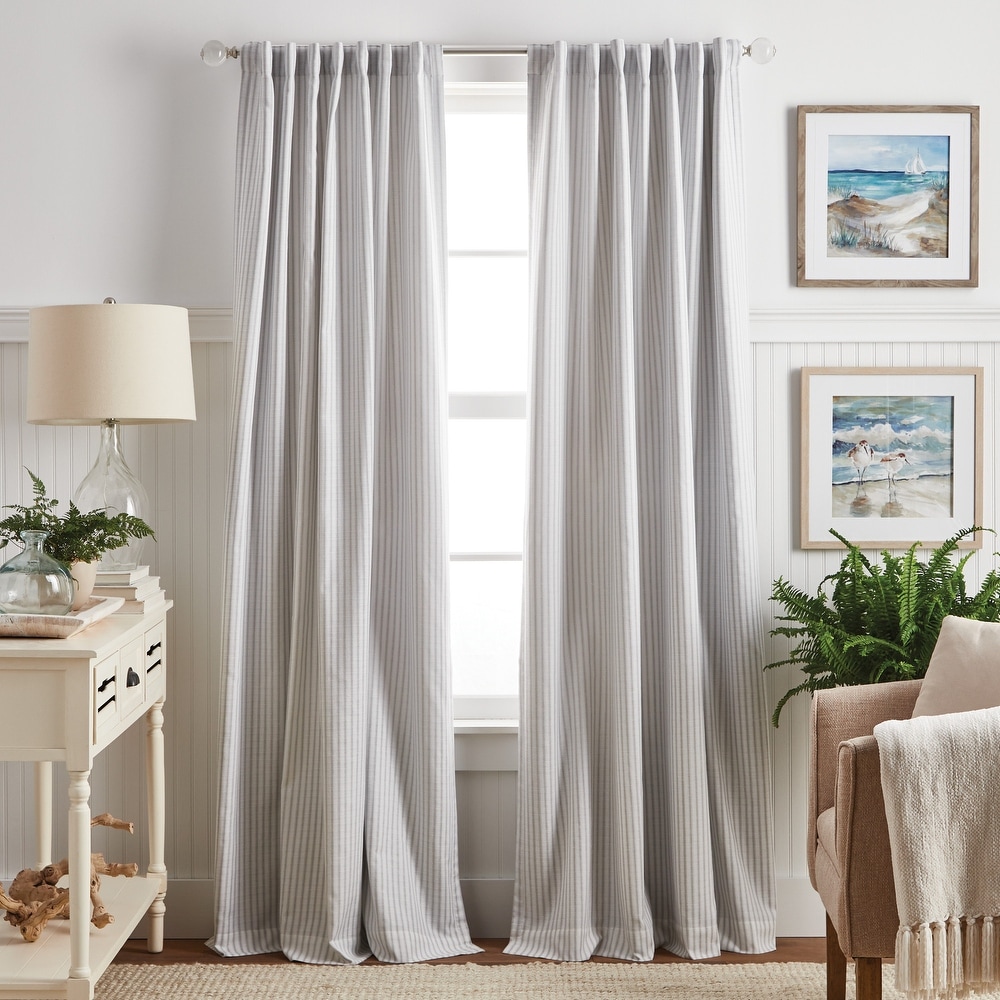 NEW MarthaWindow Meridian Sheer Grommet Curtain Panel Leaf Gray Mist 50x84 