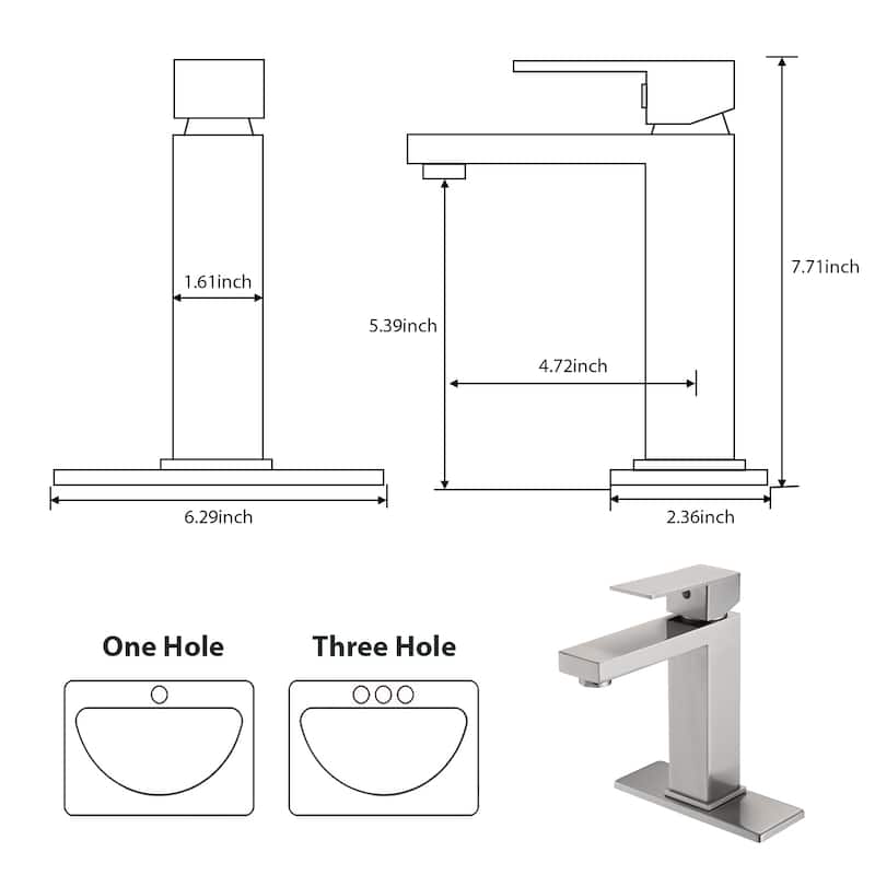 PROOX Single Bathroom Sink Faucet with Drain Assembly