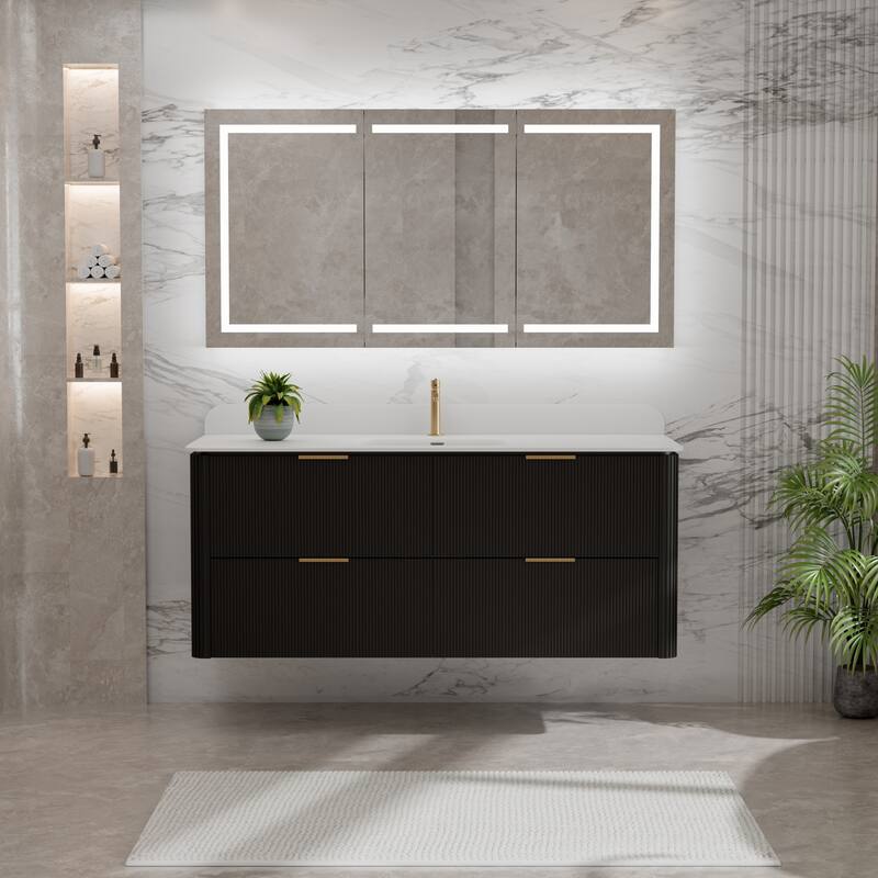 Modland 48" Fluted Floating Vanity with Sink - 48 inch