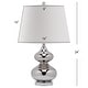 preview thumbnail 3 of 8, SAFAVIEH Lighting 24-inch Eva Double Gourd Glass Silver Table Lamp (Set of 2) - 14"x14"x24"