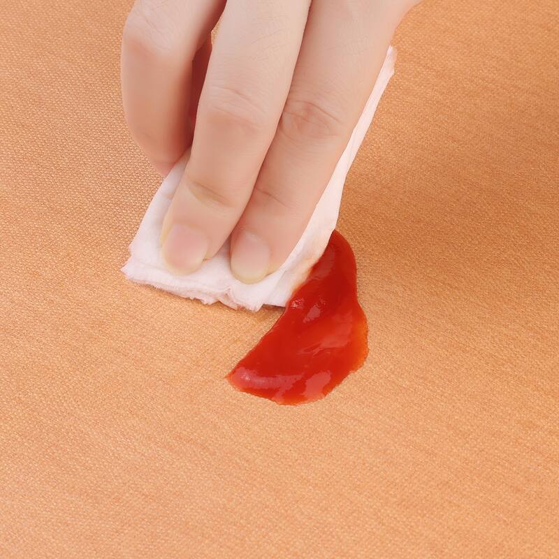 1 Pack Round Tablecloth, Oil-Proof, Spill-Proof, and Water-Proof Lace TPU Table Cover - Orange - 47inch Round