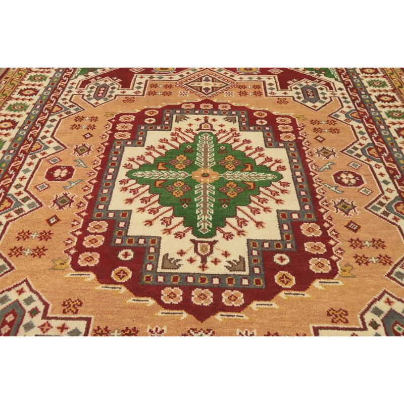 Handmade Wool Kazak Indian Area Rug Handmade Wool Carpet - 11' 10'' X 9' 0''