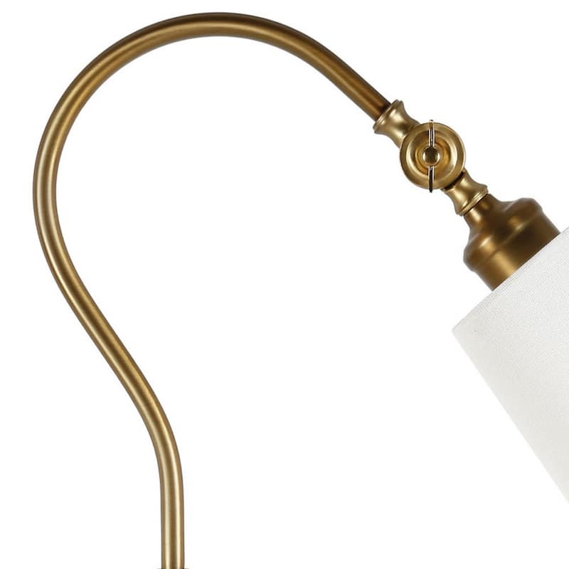 25" Metal Arched Table Lamp With White Drum Shade - 14" x 14" x 25"