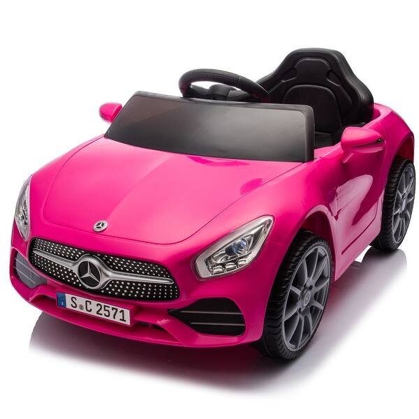 slide 2 of 80, Kids 12V Mercedes-Benz Ride-On Car with Parental Remote Control, USB, Bluetooth, Adjustable Speeds, Ages 2-4