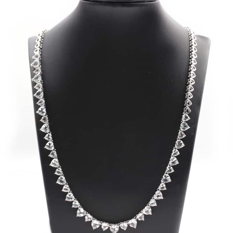 925 Sterling Silver White Topaz Necklace
