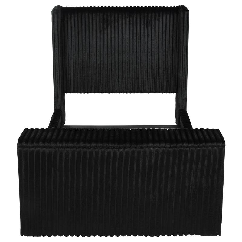 Centergrove Upholstered Wingback TV Bed Black