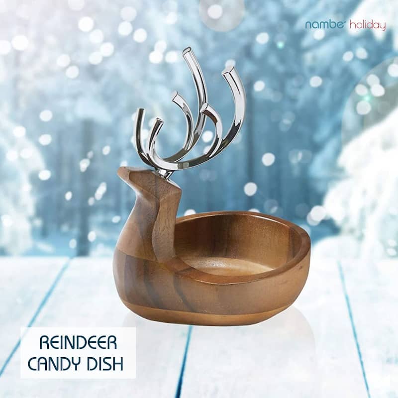 Nambe Holiday Reindeer Candy Dish