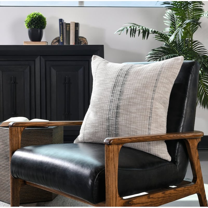 Tia Throw Pillow, by Kosas Home - 22x22 - Natural/Black