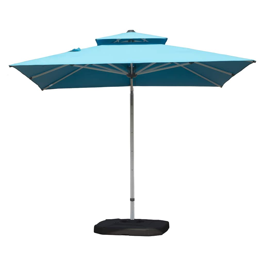 9 ft. Aluminum Cantilever Tilt Patio Umbrella with Center Pole, Lake Blue (Base Not Included)