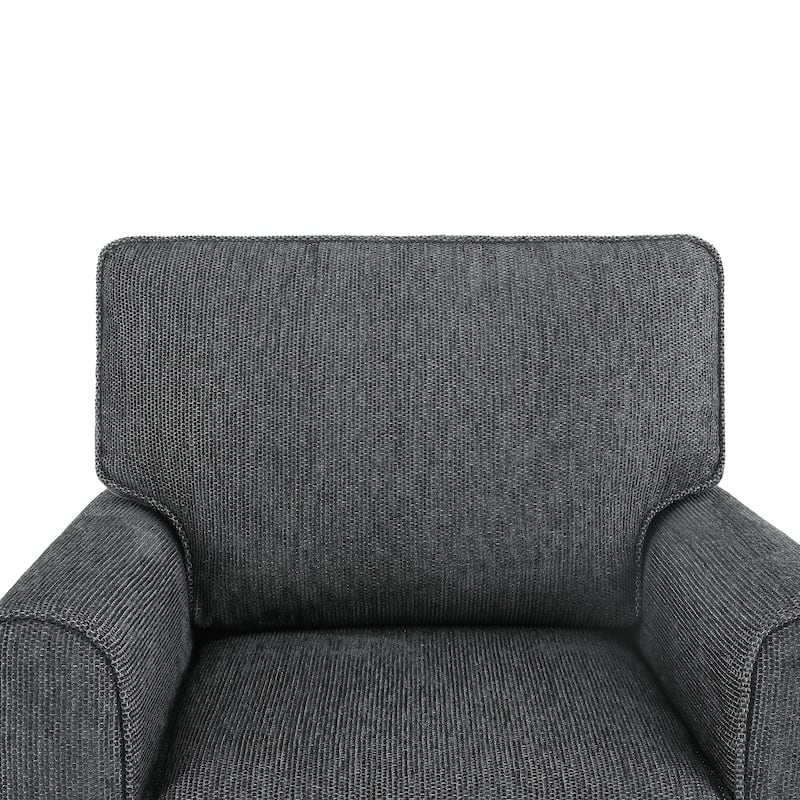Chenille 360° Swivel Barrel Chair with Side Pockets, Ergonomic Support, and Removable Cushions