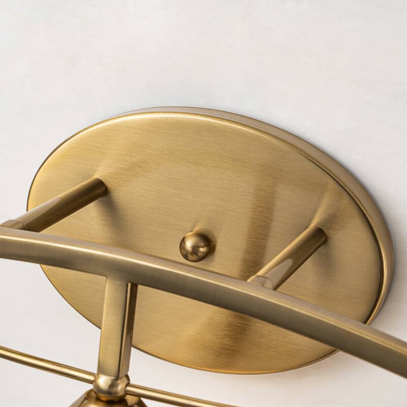 3/4-Light Dimmable Modern Brass Bathroom Vanity Light with Frosted Glass
